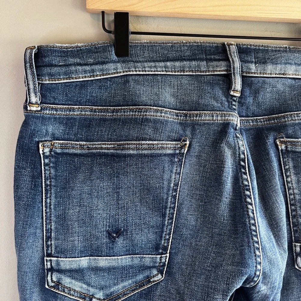 Hudson Jeans Mens 38 Distressed Blue Denim Slim Fit Ripped Knee Casual Pants
